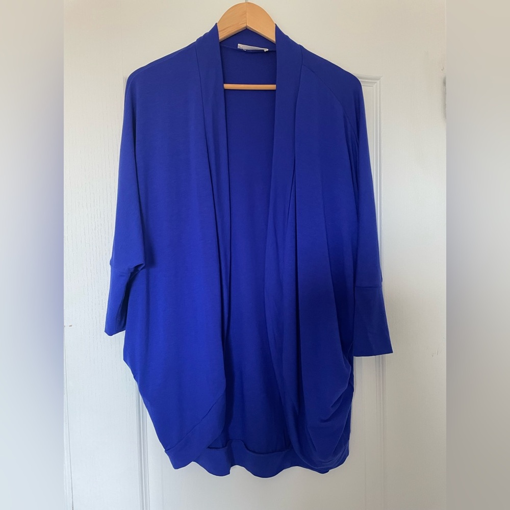 Zenana Vibrant Blue Open Front Cardigan